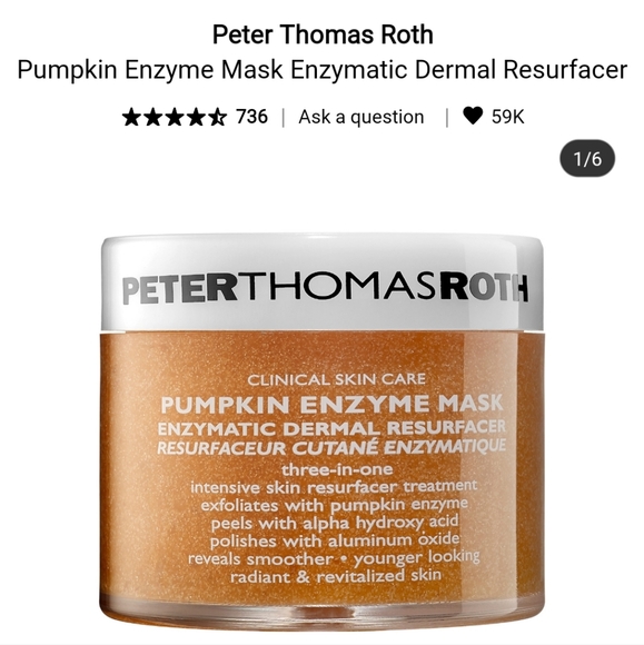 Peter Thomas Roth pumpkin enzyme mask enzymatic dermal resurfacer face mask - Picture 1 of 3